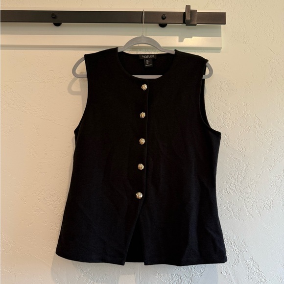 Rachel Zoe Tops - Rachel Zoe Black Sleeveless Button Down Vest Size large